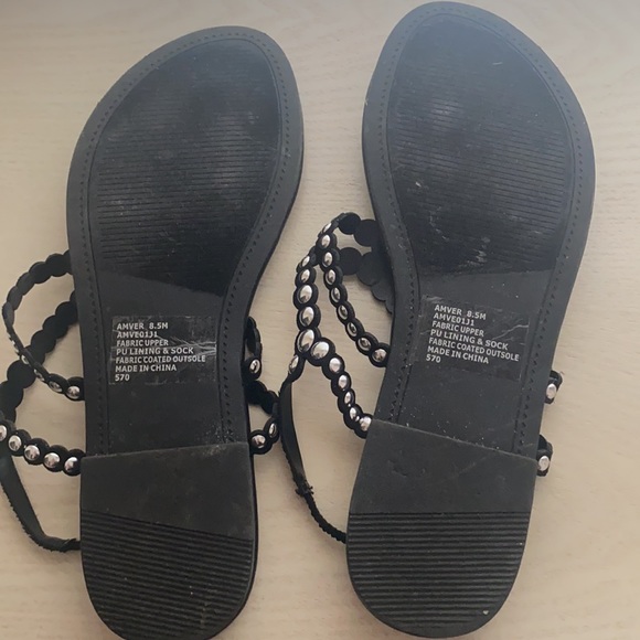 Black/Silver Studded Sandals - Picture 2 of 2